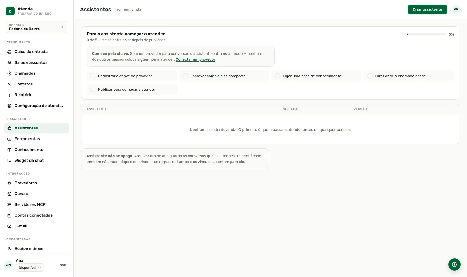 A trilha lista o que falta e marca sozinha o que fica pronto.