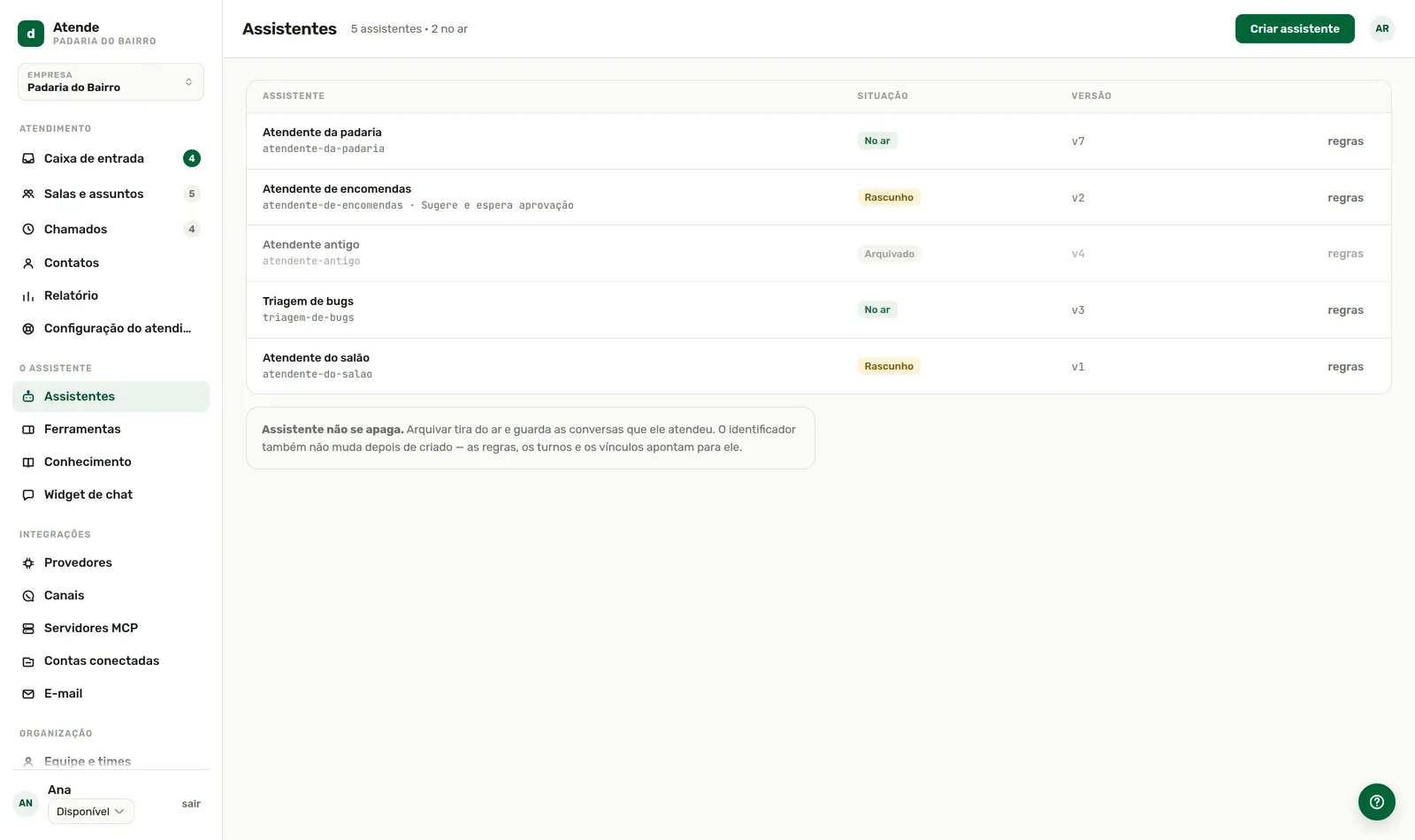 Com a trilha cumprida, a lista mostra quem está no ar.