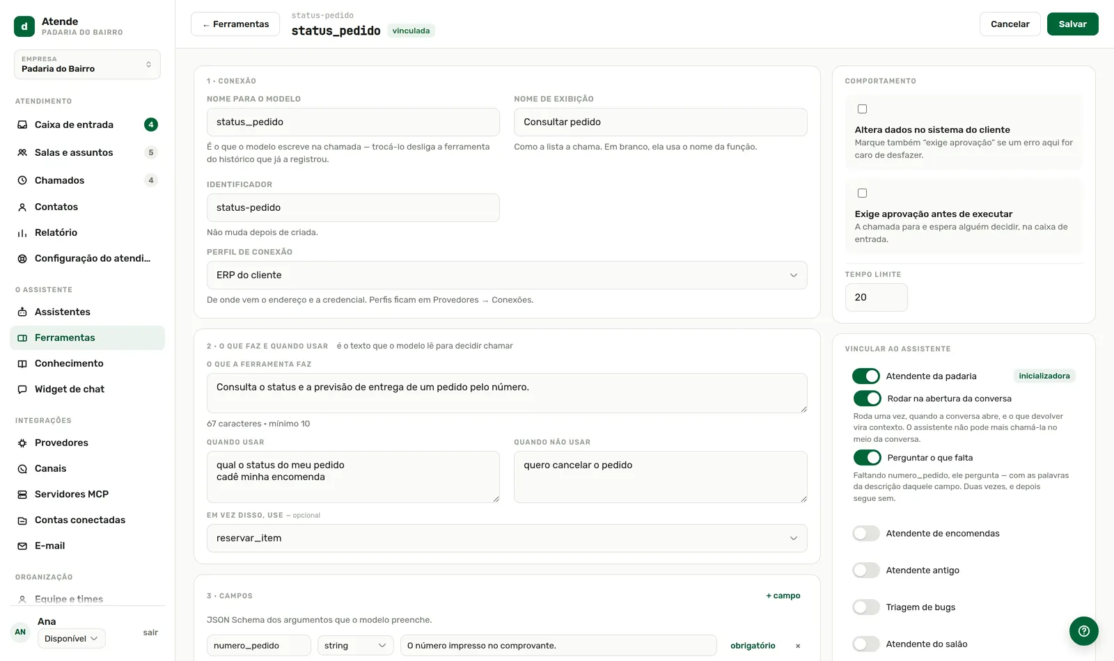 Exigir aprovação antes de executar.
