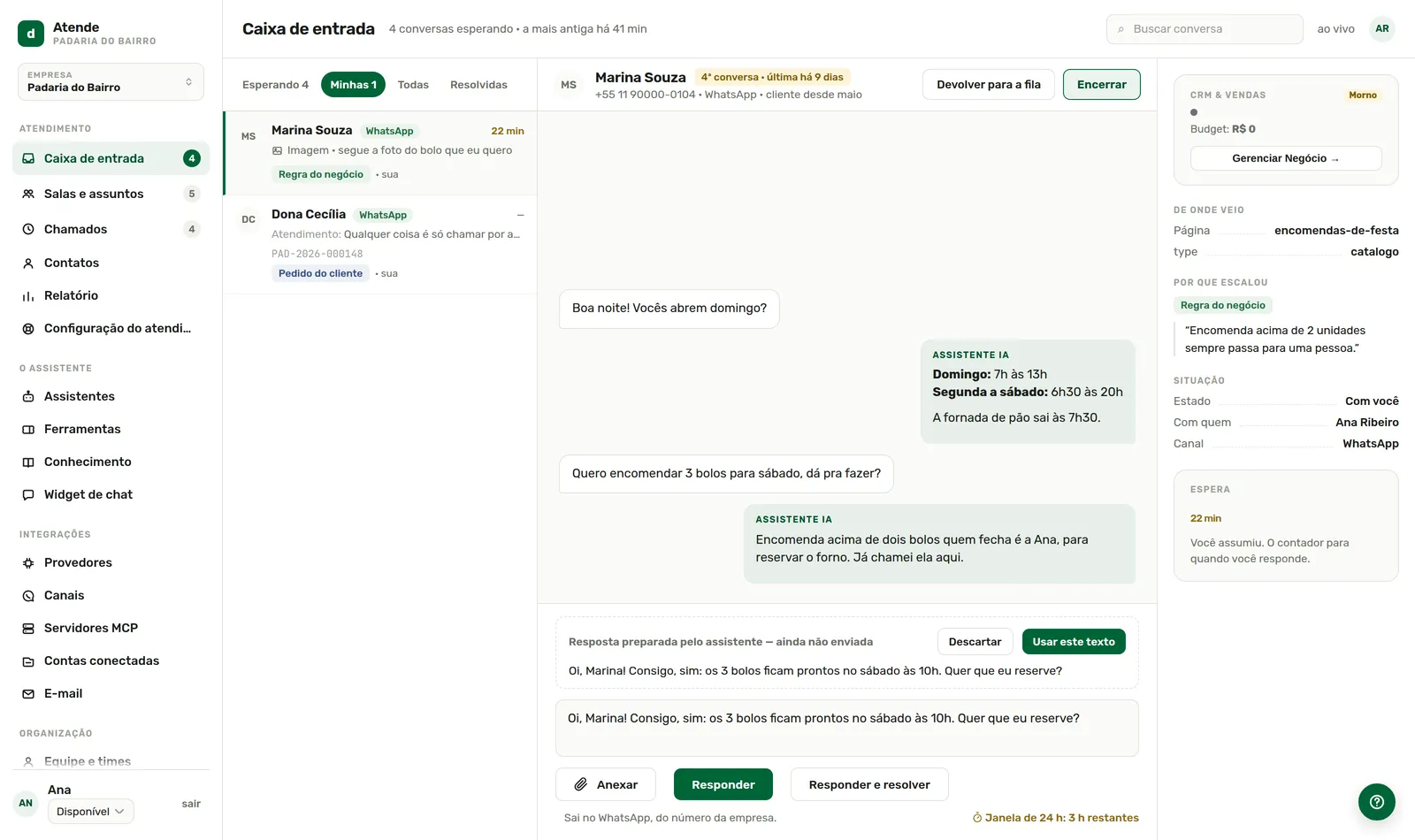 Usar este texto leva a resposta para a caixa, para editar.