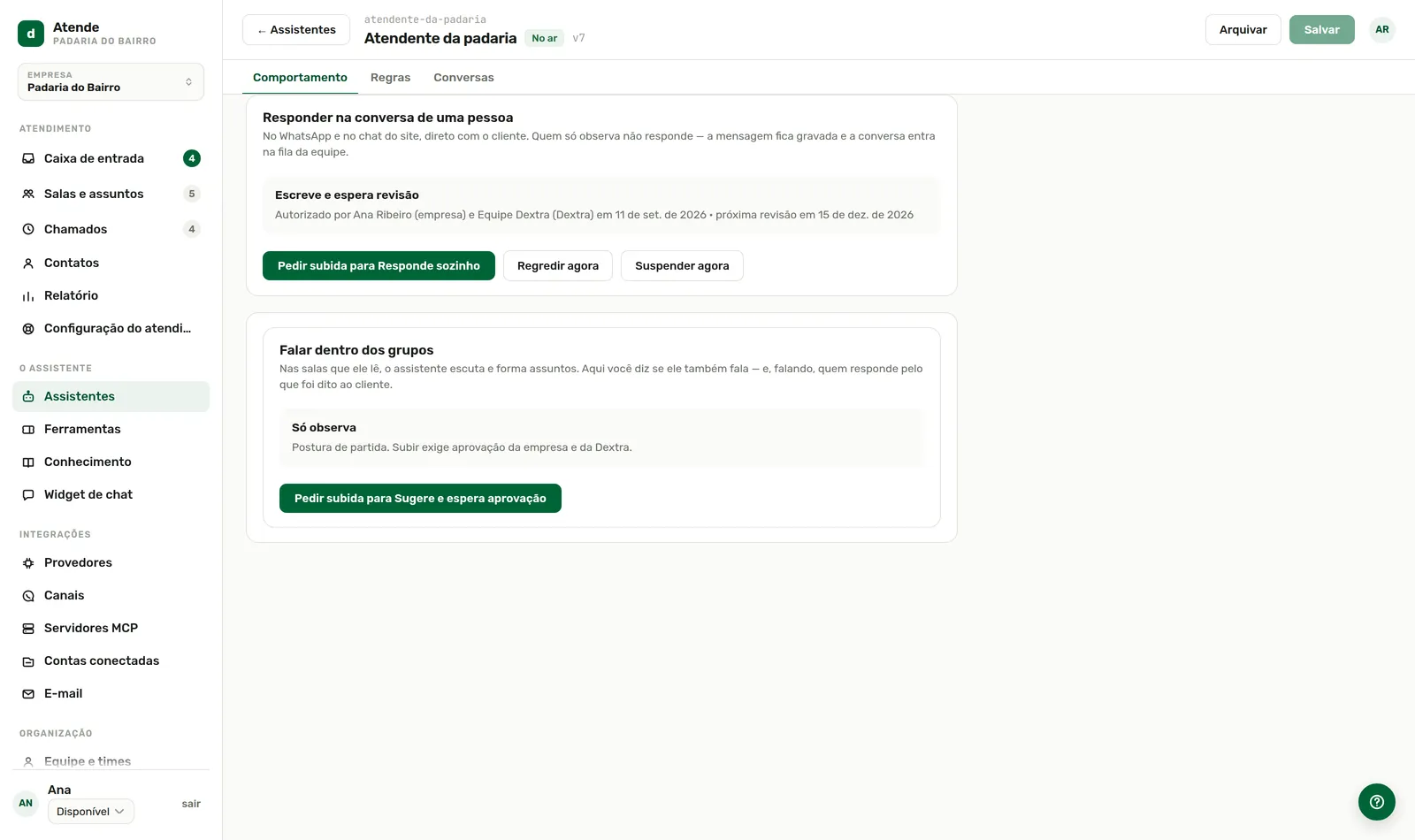 O Automático parte do Assistido.